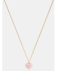 COACH - Signature Enamel Heart Pendant Necklace - Lyst