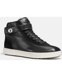 coach black high top sneakers