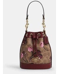 COACH - Mini Bucket Bag With Cherry Print - Lyst