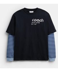 COACH - Double Layered Long Sleeve T-Shirt - Lyst