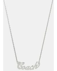 COACH - Coach Script Nameplate Necklace - Lyst