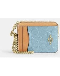COACH - Zip Card Case With Charm - Lyst