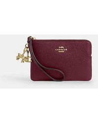 COACH - Boxed Corner Zip Wristlet With Charms - Lyst