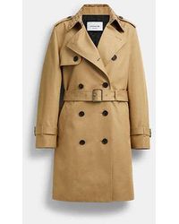 COACH - Trench Medio Con Colletto Signature - Lyst