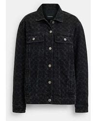 COACH - Signature Denim Jacket - Lyst