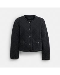 COACH - Heritage C Quilted Denim Jacket - Black, Size Medium | 65% Polyester, 35% Cotton Lining - Lyst