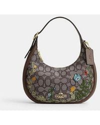 COACH - Emily Shoulder Bag With Floral Embroidery - Lyst