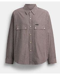 COACH - Long Sleeve Button Up Shirt - Lyst