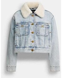 COACH - Giacca Trucker C Denim Heritage Crop - Lyst