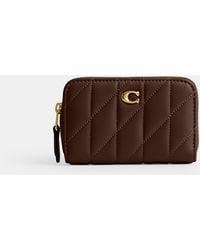 COACH - Essential Small Zip Around Card Case With Pillow Quilting - Lyst
