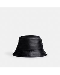 COACH - Leather Bucket Hat - Lyst