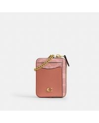 COACH - Essential Chain Card Case In Signature Canvas - Lyst
