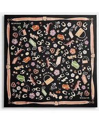 COACH - Iconic Motifs Print Silk Square Scarf - Lyst
