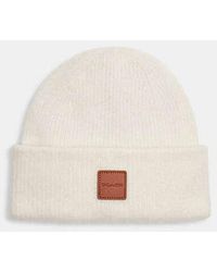 COACH - Cappello Beanie Lavorato A Maglia Con Patch - Lyst