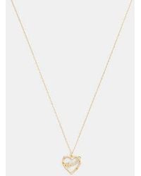 COACH - Coach Script Heart Pendant Necklace - Lyst