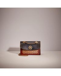 parker top handle 32 in colorblock with snakeskin detail