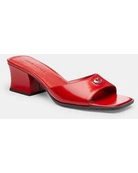 COACH - Sculpted C Block Heel Sandal - Lyst