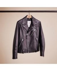 COACH - Restored Leather Moto Jacket - Lyst