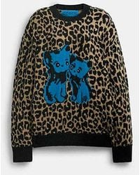 COACH - The Lil Nas X Drop Leopard Print Crewneck Sweater - Lyst