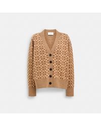 COACH - Signature Relaxed V-neck Cardigan - Lyst