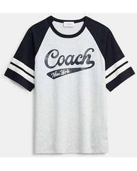 COACH - Sporty Script Raglan Crewneck T-Shirt - Lyst