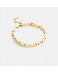 COACH - Beveled Signature Link Chain Bracelet - Lyst