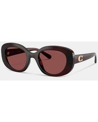 COACH - Maxi Sculpted C Oversized Round Sunglasses - Lyst
