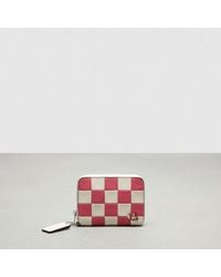 COACH - Zip Around Wallet In Checkerboard Upcrafted Leather - Lyst