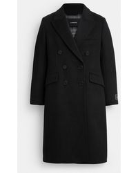 COACH - Double Face Wool Coat - Lyst