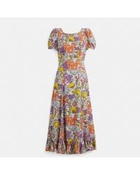 COACH - Restored Floral Midi Dress - Lyst