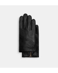 COACH - Sculpted Signature Leather Tech Gloves - Lyst