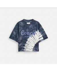 COACH - Tie Dye Cursive Signature Cropped T Shirt In Organic Cotton - Lyst