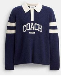 COACH - Polo Graphique Manches Longues En Tricot - Lyst