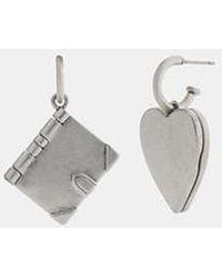 COACH - Heart Locket And Book Mismatch Earrings - Lyst