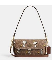 COACH - Coach X Peanuts Hailey Flap Bag With Snoopy Print - Lyst