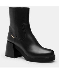 COACH - Block Heel Boot - Lyst