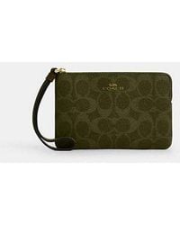 COACH - Bolso Pouch Con Cremallera Corner En Lona De Firma - Lyst