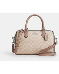 COACH - Bolso Satchel Rowan De Lona De Firma Con Bloques - Lyst