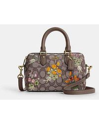 COACH - Mini Rowan Crossbody Bag With Floral Embroidery - Lyst