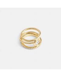 COACH - Halo Stackable Ring Set - Lyst