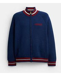 COACH - Zip Front Knit Cardigan - Lyst