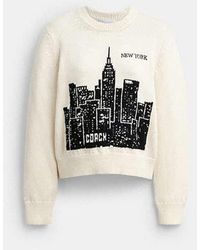 COACH - Postcard Crewneck Sweater - Lyst