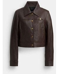 COACH - Heritage C Snap Front Shrunken Jacket - Lyst