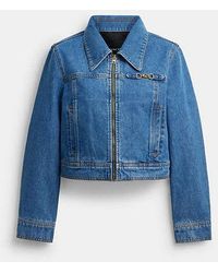 COACH - C Shrunken Denim Jacket - Lyst