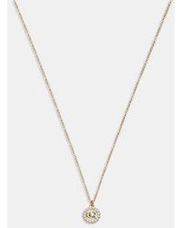 COACH - Crystal Pearl Pendant Necklace - Lyst