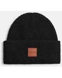 COACH - Cappello Beanie Lavorato A Maglia Con Patch - Lyst