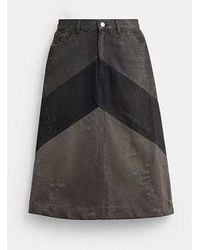 COACH - Denim A-Line Skirt - Lyst