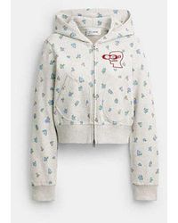 COACH - Sweat À Capuche Imprimé Floral Rétréci Brain Dead En Pour Femmes, Taille - Lyst