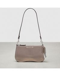COACH - Wavy Baguette Bag In Metallic Topia Leather - Lyst