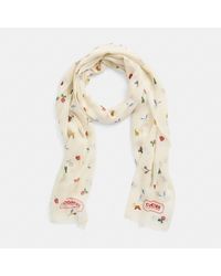 COACH - Restored Garden Print Silk Oblong Scarf - Lyst